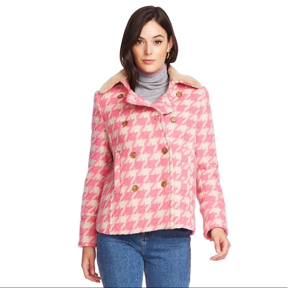 Brand new, never worn, Houndstooth Peacoat.